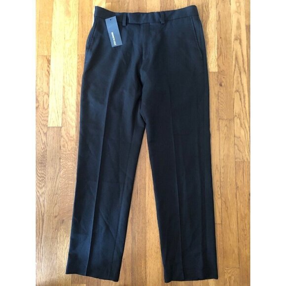 NWT Kenneth Cole Reaction Mens Size 34x32 Vertical Texture Black Dress Pants - Picture 2 of 8